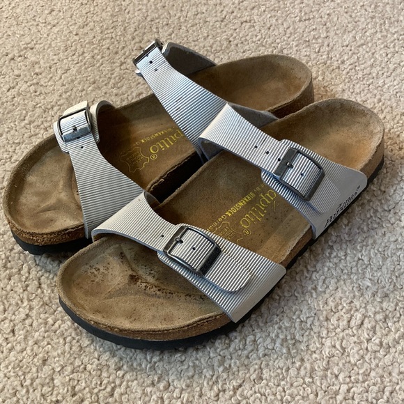 Birkenstock Shoes - Birkenstock Papillio silver double strap sandals
